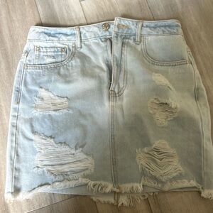light denim skirt